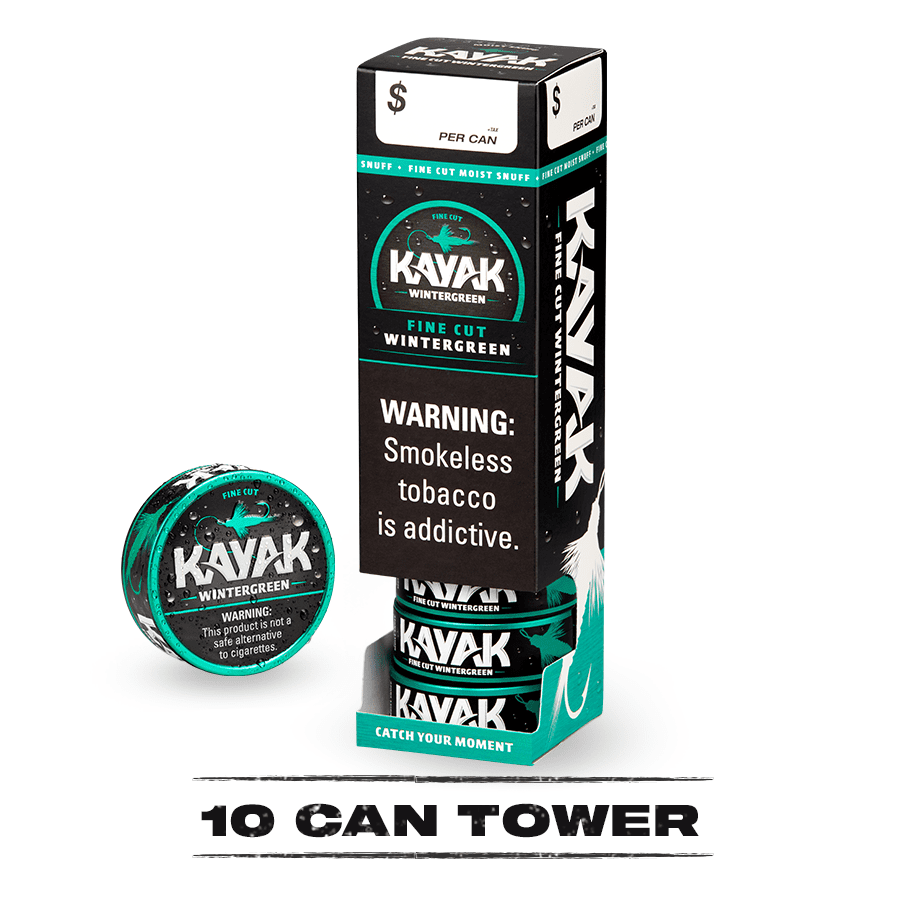 Kayak Fine Cut Wintergreen can tower